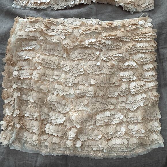 Free People Porter Sequin Top and Skirt Set Medium Boho Sold Out $350 Retail - Picture 11 of 16